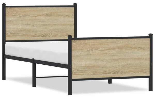 Metalni okvir kreveta bez madraca boja hrasta sonome 90x200 cm - Smeđa / 90 x 200 cm