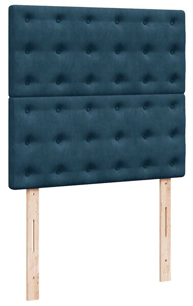 Box spring krevet s madracem plavi 80 x 200 cm baršunasti - Plava / 80 x 200 cm