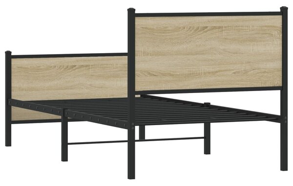 Metalni okvir kreveta bez madraca boja hrasta sonome 90x200 cm - Smeđa / 90 x 200 cm