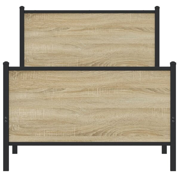 Metalni okvir kreveta bez madraca boja hrasta sonome 90x200 cm - Smeđa / 90 x 200 cm