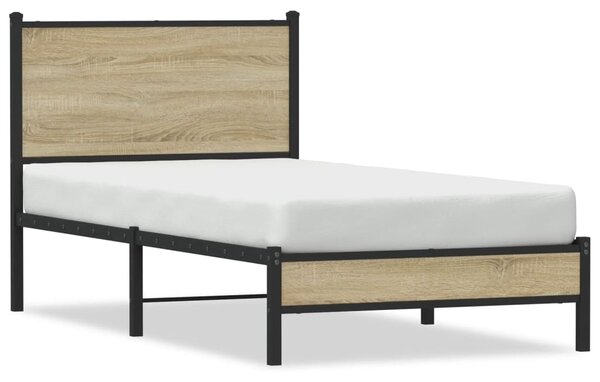 Metalni okvir kreveta bez madraca boja hrasta sonome 80x200 cm - Smeđa / 80 x 200 cm