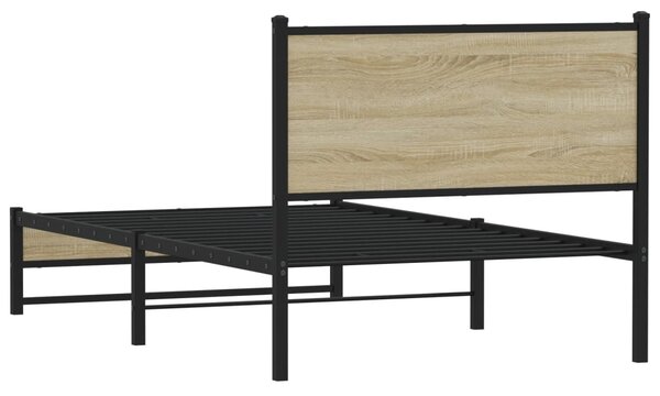 Metalni okvir kreveta bez madraca boja hrasta sonome 107x203 cm - Smeđa / 107 x 203 cm