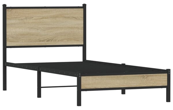 Metalni okvir kreveta bez madraca boja hrasta sonome 80x200 cm - Smeđa / 80 x 200 cm