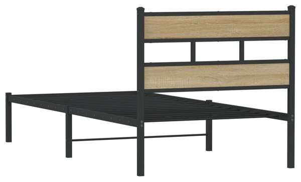Metalni okvir kreveta bez madraca boja hrasta sonome 75x190 cm - Smeđa / 75 x 190 cm