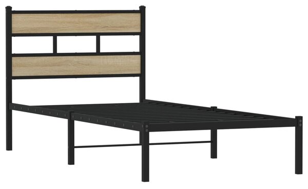 Metalni okvir kreveta bez madraca boja hrasta sonome 75x190 cm - Smeđa / 75 x 190 cm