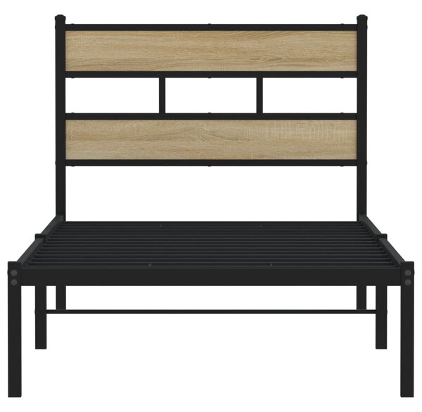 Metalni okvir kreveta bez madraca boja hrasta sonome 75x190 cm - Smeđa / 75 x 190 cm