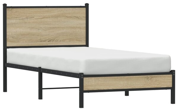 Metalni okvir kreveta bez madraca boja hrasta sonome 80x200 cm - Smeđa / 80 x 200 cm