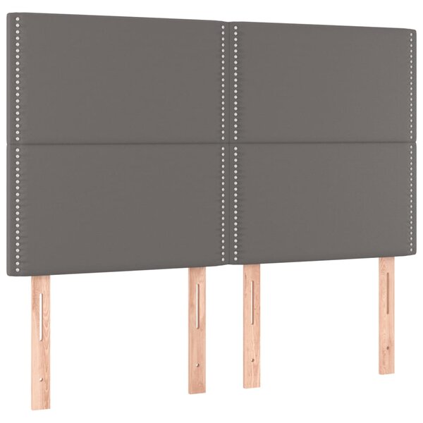 Krevet s oprugama i madracem sivi 140x190 cm od umjetne kože - Siva / 140 x 190 cm