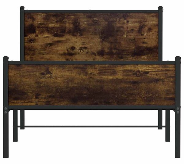 Metalni okvir kreveta bez madraca boja hrasta 107x203 cm - Smeđa / 107 x 203 cm