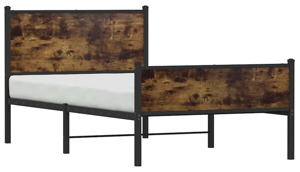 Metalni okvir kreveta bez madraca boja hrasta 107x203 cm - Smeđa / 107 x 203 cm