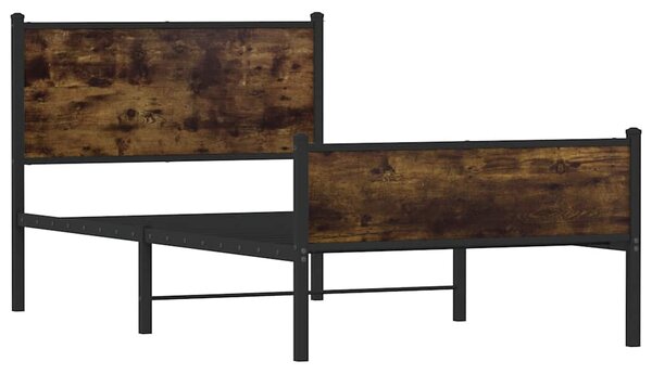 Metalni okvir kreveta bez madraca boja hrasta 107x203 cm - Smeđa / 107 x 203 cm