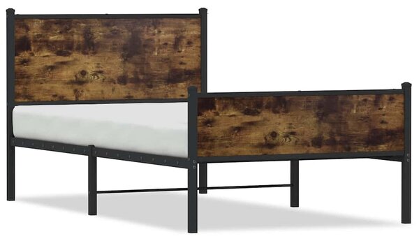 Metalni okvir kreveta bez madraca boja hrasta 107x203 cm - Smeđa / 107 x 203 cm