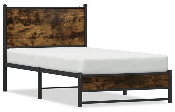 Metalni okvir kreveta bez madraca boja hrasta 90x200 cm - Smeđa / 90 x 200 cm