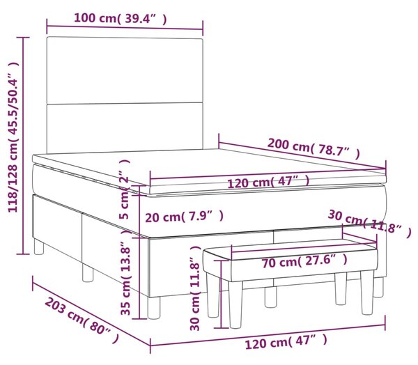 Krevet s oprugama i madracem bijeli 120x200 cm od umjetne kože - Bijela / 120 x 200 cm