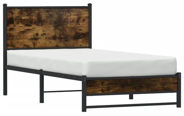 Metalni okvir kreveta bez madraca boja hrasta 90x200 cm - Smeđa / 90 x 200 cm