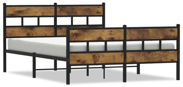 Metalni okvir kreveta bez madraca boja hrasta 150 x 200 cm - Smeđa / 150 x 200 cm