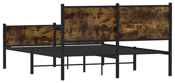 Metalni okvir kreveta bez madraca boja hrasta 140x190 cm - Smeđa / 140 x 190 cm