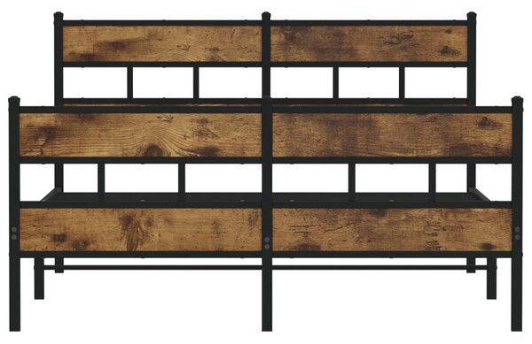 Metalni okvir kreveta bez madraca boja hrasta 150 x 200 cm - Smeđa / 150 x 200 cm