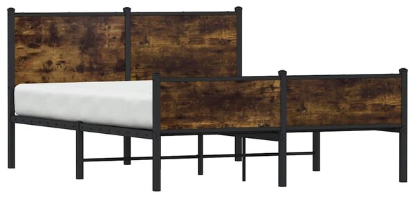 Metalni okvir kreveta bez madraca boja hrasta 140x190 cm - Smeđa / 140 x 190 cm