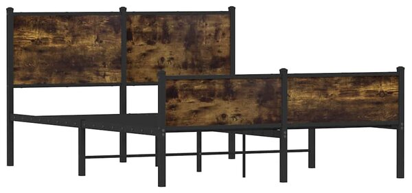 Metalni okvir kreveta bez madraca boja hrasta 140x190 cm - Smeđa / 140 x 190 cm
