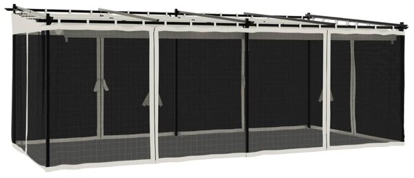 Sjenica s mrežastim zidovima 6 x 3 m krem čelična - Krema / 6 x 3 m