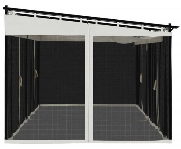 Sjenica s mrežastim zidovima 6 x 3 m krem čelična - Krema / 6 x 3 m