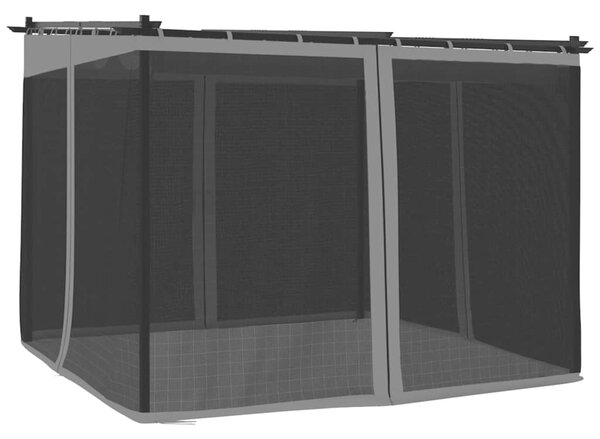 Sjenica s mrežastim zidovima 3 x 3 m antracit čelična - Antracitno siva / 3 x 3 m