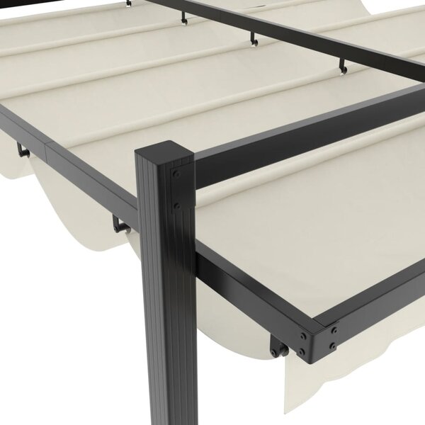 Vrtna sjenica s pomičnim krovom 3 x 3 m krem aluminijska - Krema / N/A