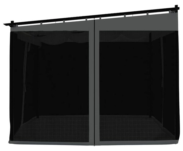 Sjenica s mrežastim zidovima 3 x 3 m antracit čelična - Antracitno siva / 3 x 3 m