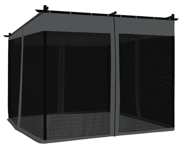 Sjenica s mrežastim zidovima 3 x 3 m antracit čelična - Antracitno siva / 3 x 3 m