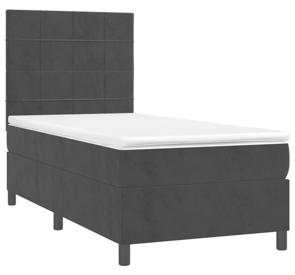 Box spring krevet s madracem crni 90x190 cm baršunasti - Crna / 90 x 190 cm