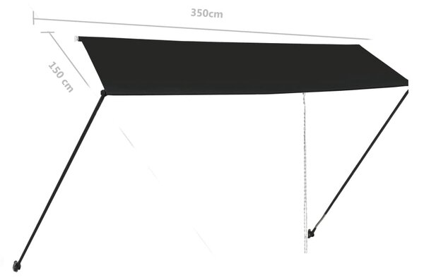 Tenda na uvlačenje s LED svjetlima 350 x 150 cm antracit - Antracitno siva / 350 x 150 cm