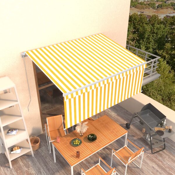 Tenda na ručno uvlačenje s roletom 3 x 2,5 m žuto-bijela - Žuta / 3 x 2.5 m