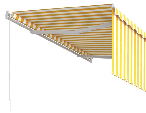 Tenda na ručno uvlačenje s roletom 3 x 2,5 m žuto-bijela - Žuta / 3 x 2.5 m