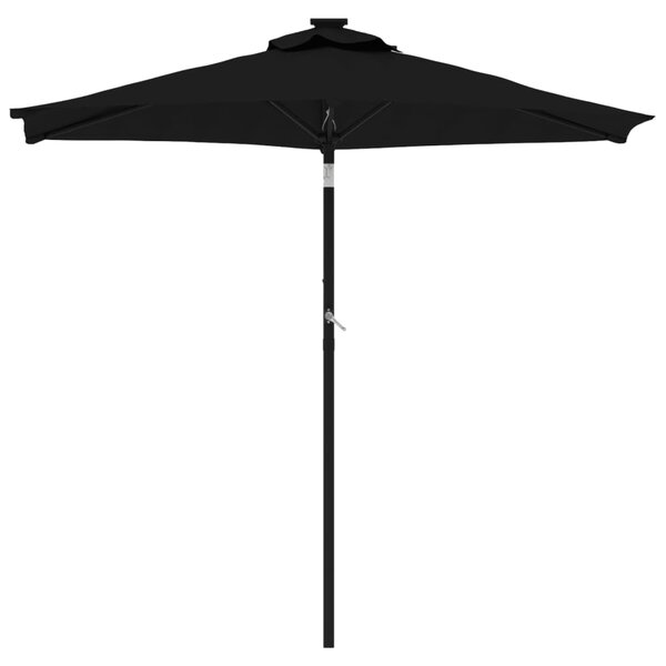 Vrtni suncobran s čeličnom šipkom crni 225 x 225 x 212 cm - Crna / N/A