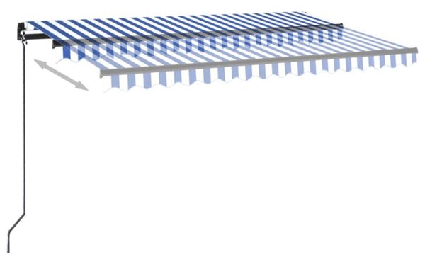 Tenda na ručno uvlačenje 400 x 350 cm plavo-bijela - Plava / 400 x 350 cm