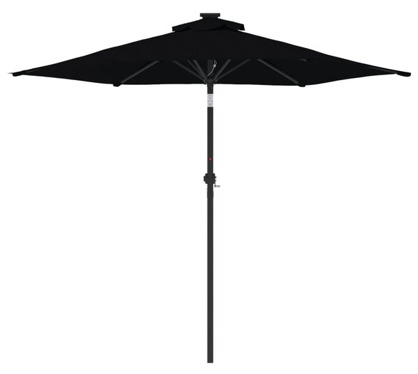 Vrtni suncobran s čeličnom šipkom crni 225 x 225 x 212 cm - Crna / N/A