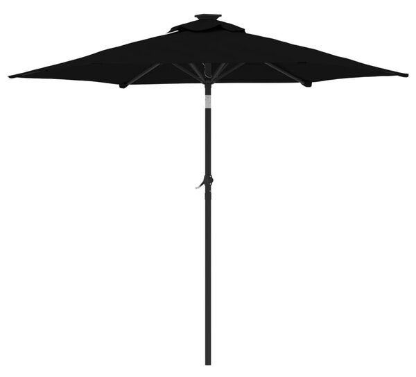 Vrtni suncobran s čeličnom šipkom crni 225 x 225 x 212 cm - Crna / N/A
