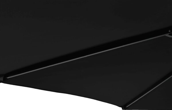 Vrtni suncobran s čeličnom šipkom crni 225 x 225 x 212 cm - Crna / N/A