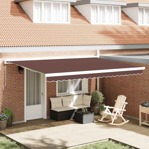 Tenda na ručno uvlačenje smeđa 450 x 300 cm - Smeđa / 4.5 x 3 m