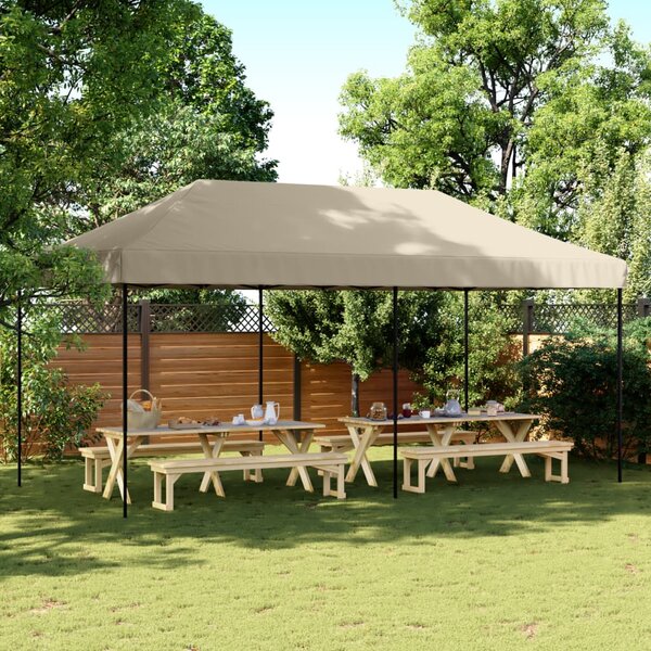 Sklopivi prigodni šator za zabave smeđesivi 580x292x315 cm - Tupe / N/A