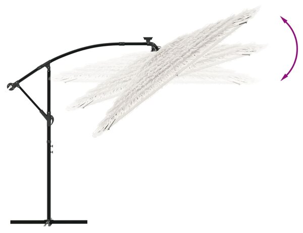Vrtni suncobran s čeličnom šipkom bijeli 290x290x238 cm - Bijela / 290 x 290 x 238 cm