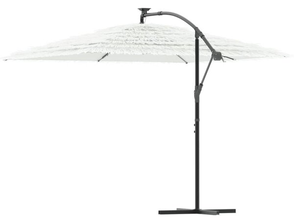 Vrtni suncobran s čeličnom šipkom bijeli 290x290x238 cm - Bijela / 290 x 290 x 238 cm