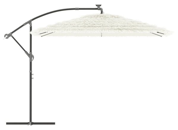 Vrtni suncobran s čeličnom šipkom bijeli 290x290x238 cm - Bijela / 290 x 290 x 238 cm