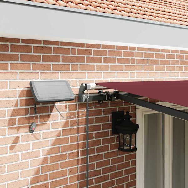 Tenda na ručno uvlačenje s LED svjetlima bordo 500 x 300 cm - Bordo / 500 x 300 cm