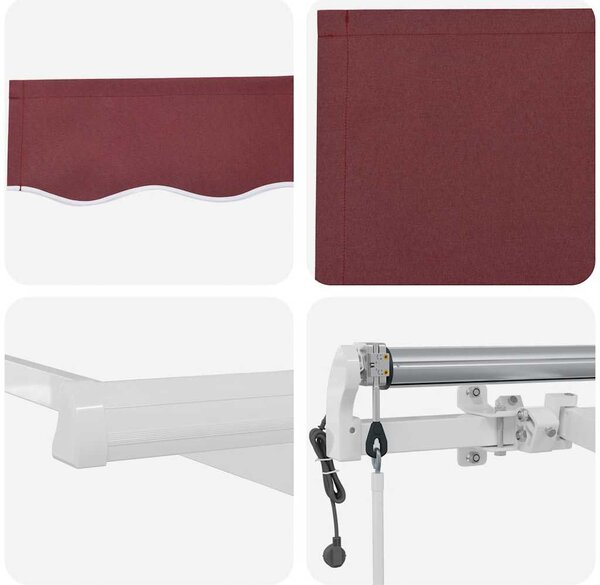 Tenda na automatsko uvlačenje bordo 500 x 300 cm - Crvena / 5 x 3 m