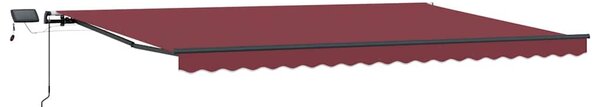 Tenda na ručno uvlačenje s LED svjetlima bordo 500 x 300 cm - Bordo / 500 x 300 cm