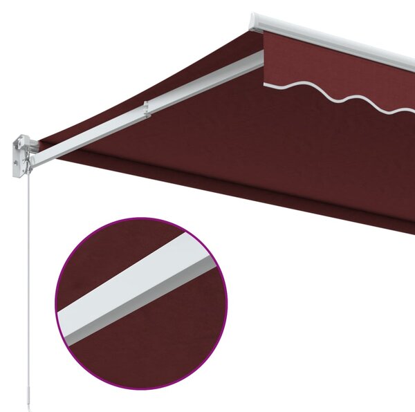Tenda na ručno uvlačenje bordo 350 x 250 cm - Crvena / 3.5 x 2.5 m