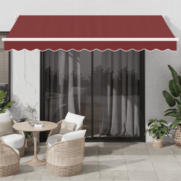 Tenda na ručno uvlačenje bordo 350 x 250 cm - Crvena / 3.5 x 2.5 m