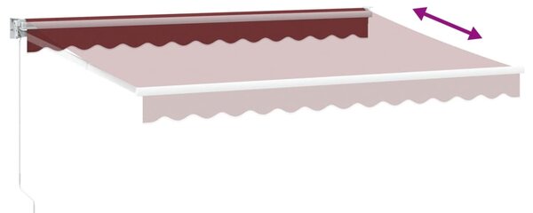 Tenda na ručno uvlačenje bordo 350 x 250 cm - Crvena / 3.5 x 2.5 m